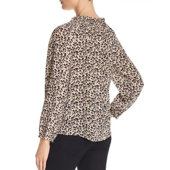 REBECCA TAYLOR $325 Leopard Cheetah 100% Silk Blouse XS Career Old Money Flowy - Picture 6 of 13